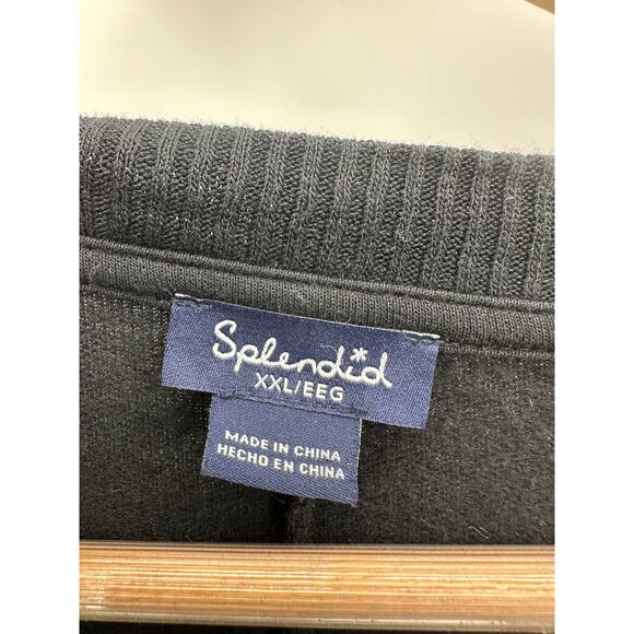 Splendid Sweater Women XXL Black Crewneck Long Sleeve Rayon Blend Stretch - Picture 5 of 8